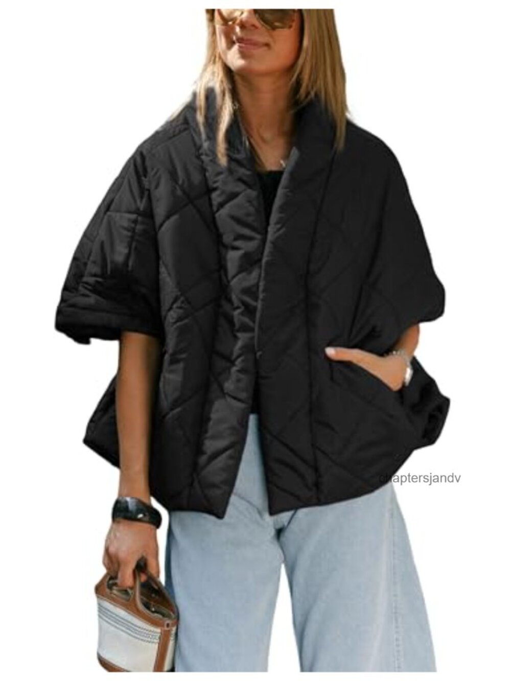 Lianlive Women's Puffer Vest Lightweight Quilted Oversized Cap Sleeve